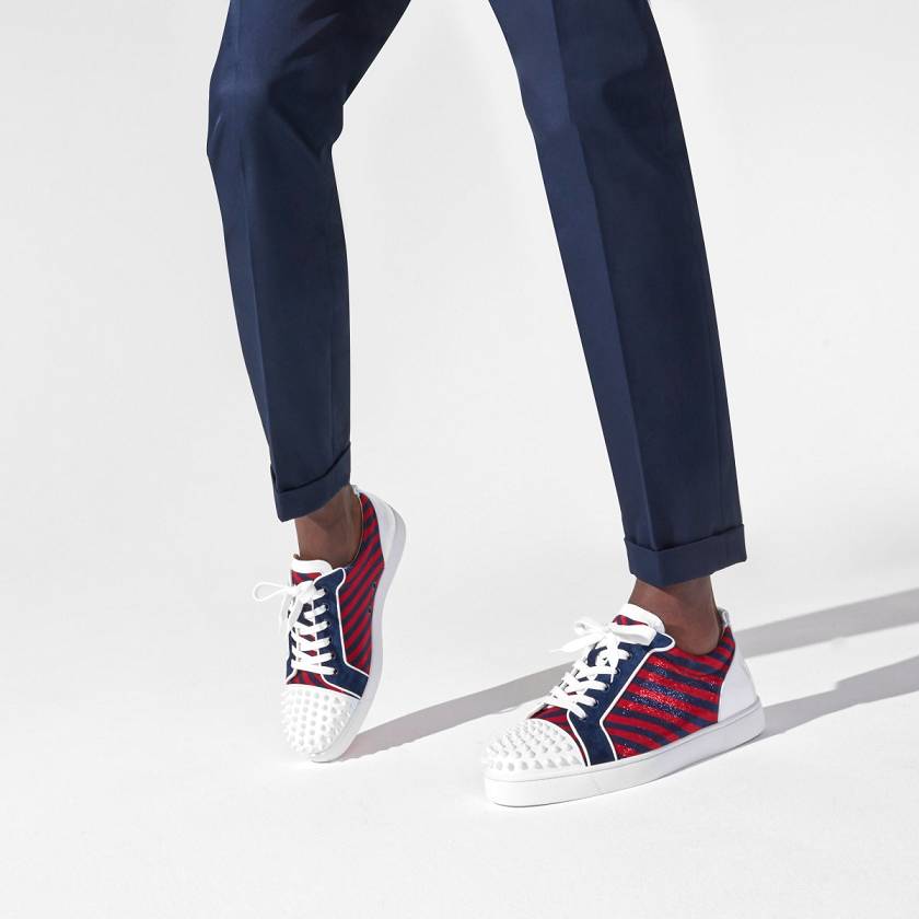 Men's Christian Louboutin Varsijunior Spikes 2019 Lurex Riviera Low Top Sneakers - Version Multi [0913-472]